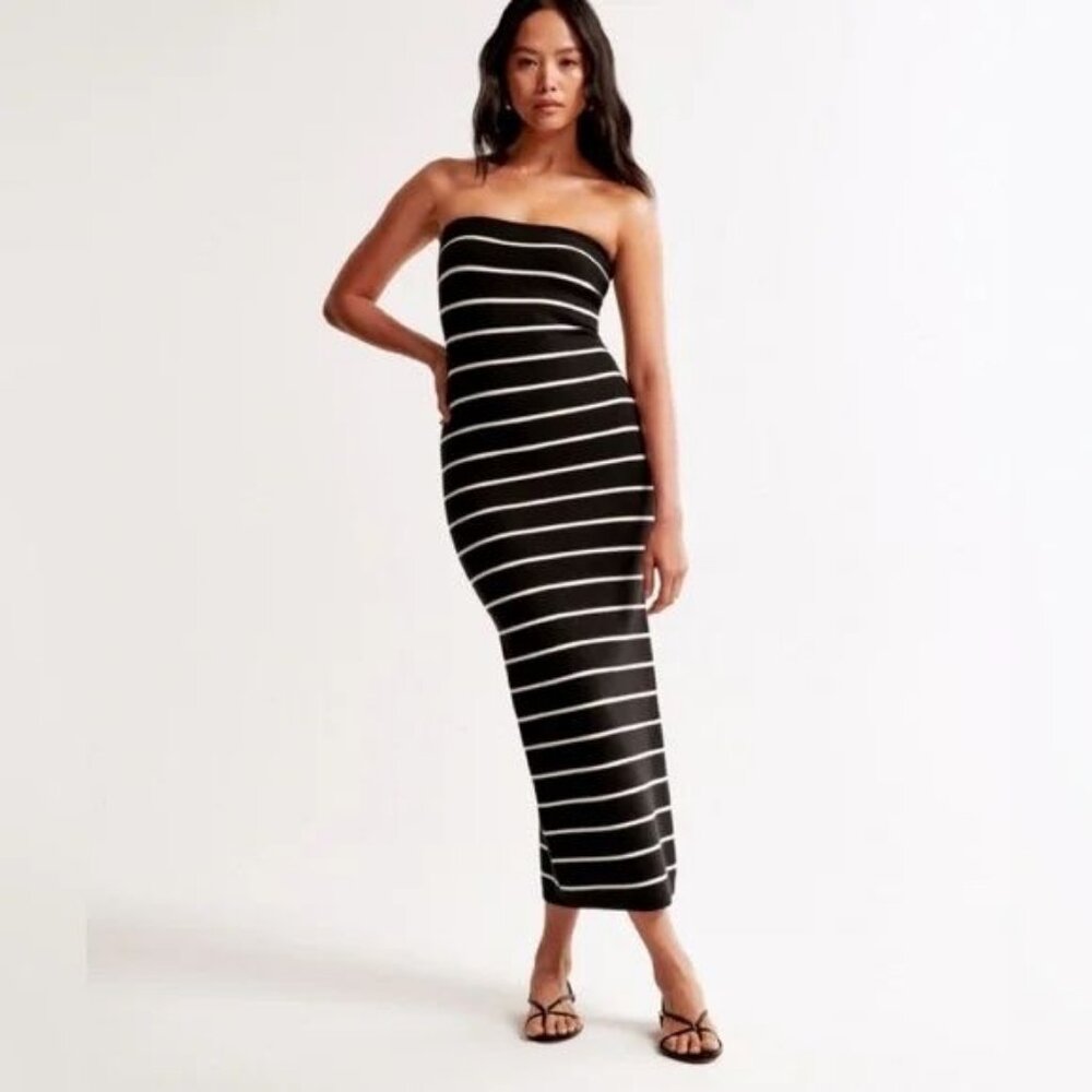 Strapless Midi Sweater Dress